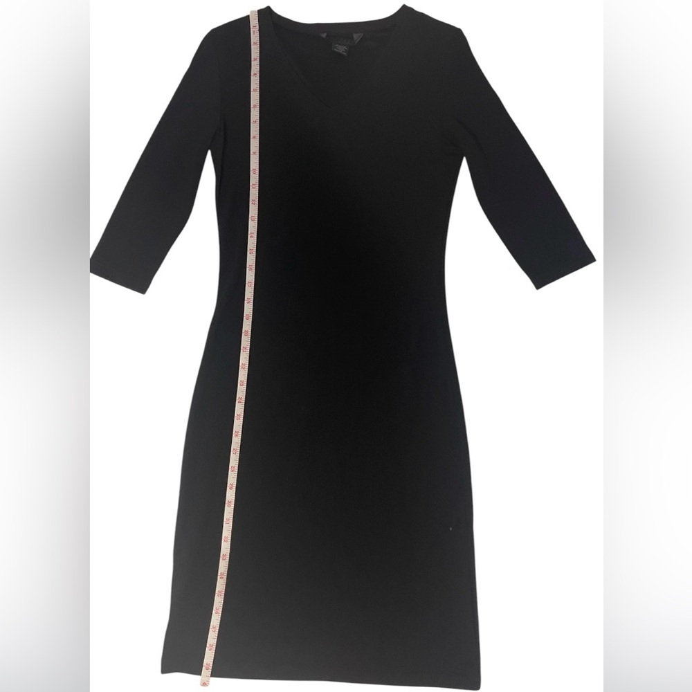 Black Asymmetrical Bodycon Dress with Mock Neck